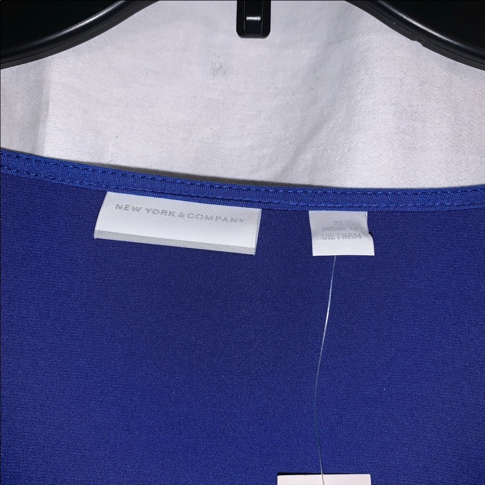 New York and Company XL Blue Kneelength Dress - Picture 3 of 5